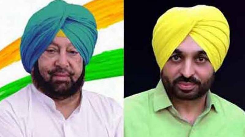 Captain Amarinder Singh and Bhagwant Mann