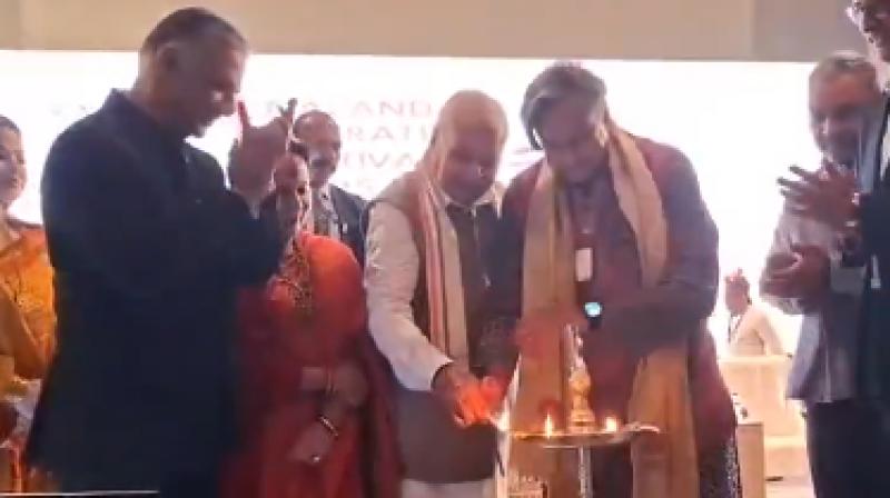 Nalanda: Bihar Governor and MP Shashi Tharoor inaugurate Nalanda Literature Festival 2025 (Photo screenshot of ANI video)