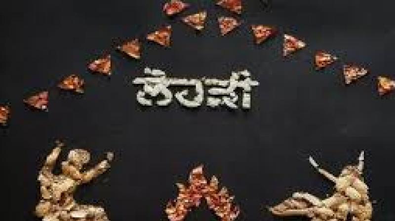 Tondon crafted a vibrant scene using peanuts, shells, skins, and revris to mark the festival of Lohri. File Photo.