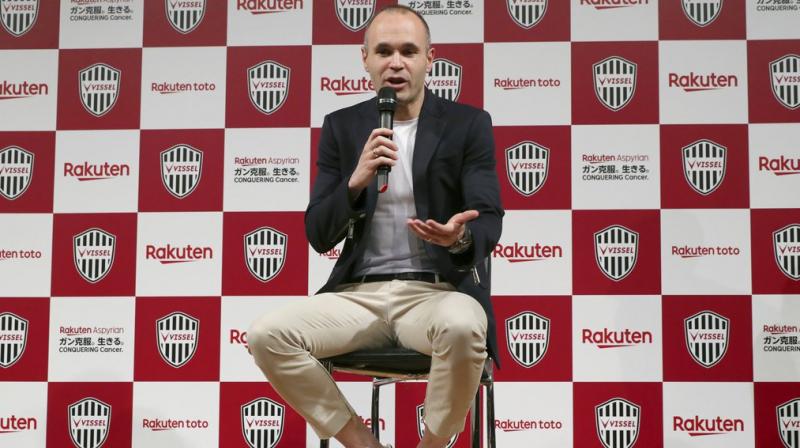 Iniesta greets Japanese football fans