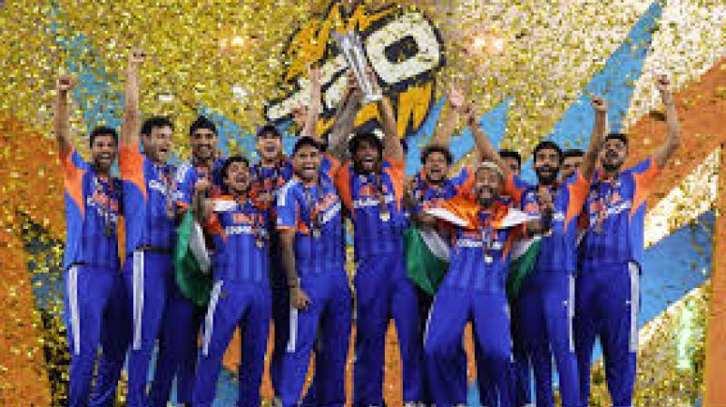 India defeated New Zealand by 96 runs in the final played at the Narendra Modi Stadium, securing the ICC Men's T20 World Cup title for the third time and registering a second consecutive triumph in the tournament. File Photo.