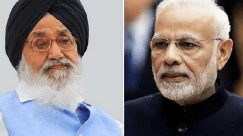 Parkash Singh Badal and Narendra Modi
