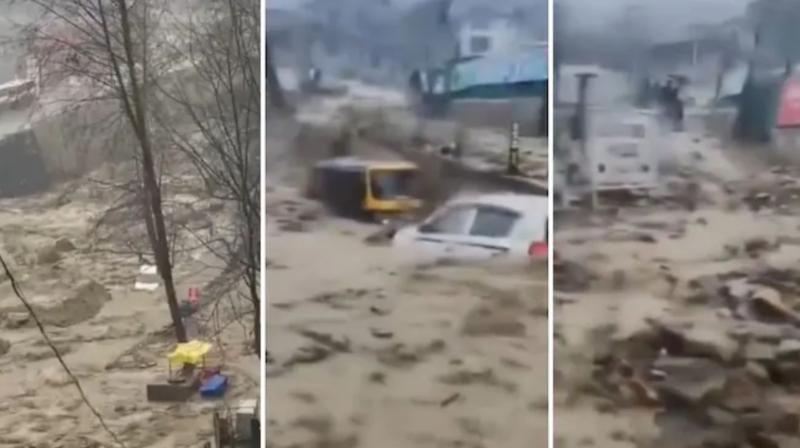 Heavy Rains Wreak Havoc in Himachal’s Kullu, Vehicles Washed Away in Bhootnath Drain