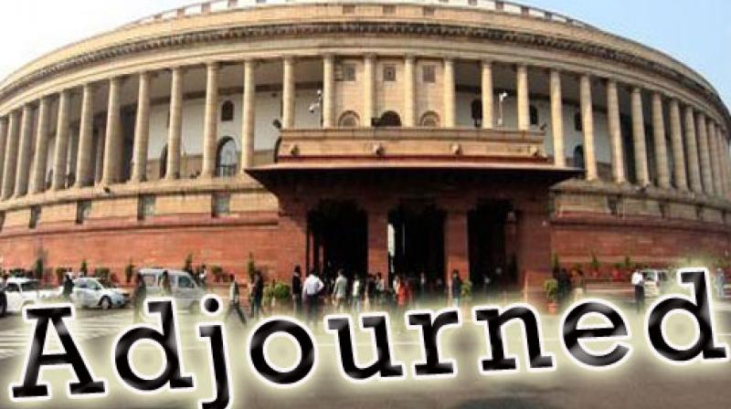 Rajya Sabha was today adjourned till noon