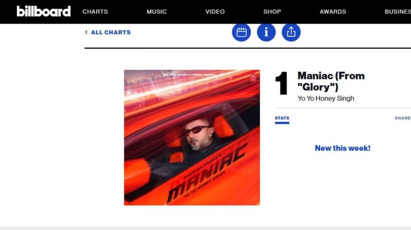 Yo Yo Honey Singh's "MANIAC" Leads Billboard Charts in India 