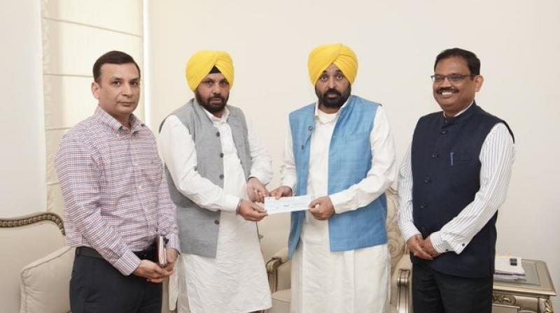 Punjab PWD, Canara Bank and Thapar Group Donates Lakhs of Rupees In CM's Relief Fund