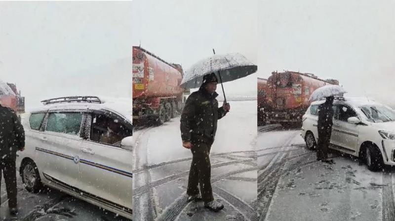 Breaking: Heavy Snowfall at Rohtang Pass; Manali-Rohtang Road Closed for Traffic on Sunday