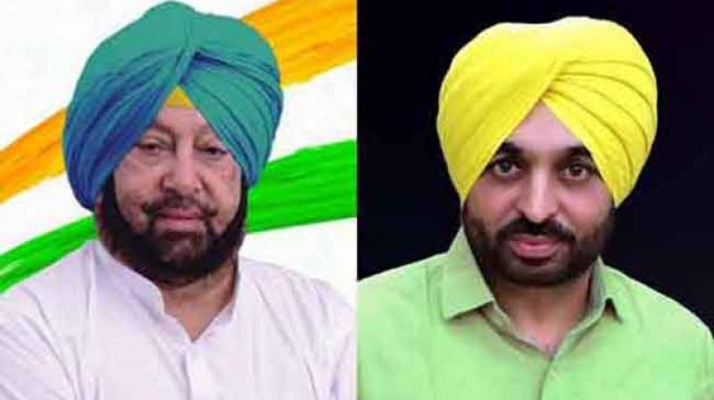 Captain Amarinder Singh and Bhagwant Mann