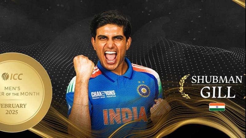 Shubman Gill Awarded ICC Men's Player of the Month for February 2025