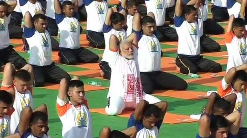 PM Modi doin Yoga