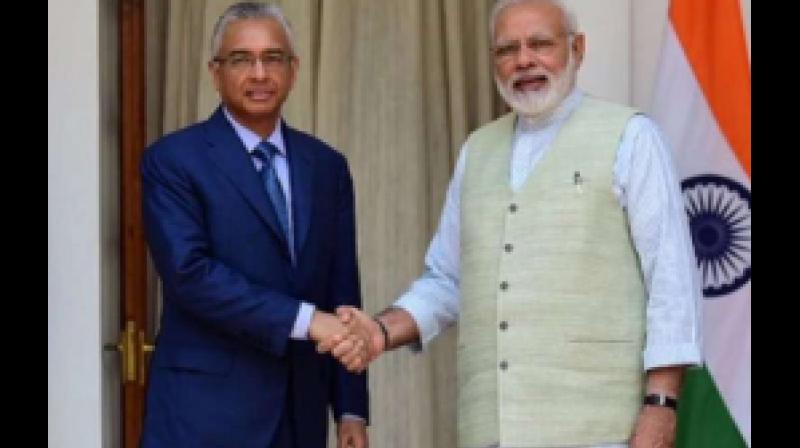 Pravind Jugnauth and Narendra Modi