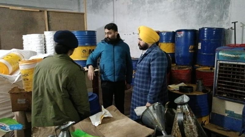 The accused, Sandeep Kaushik of Peer Muchalla, was arrested on the spot. He failed to produce any licence, pollution clearance, or mandatory approvals required for manufacturing lubricants. File Photo.
