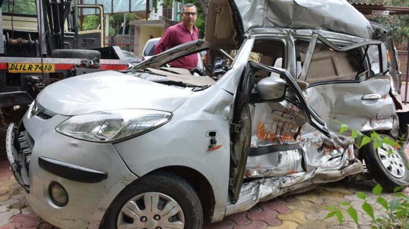 Woman, grandson killed as car gets crushed between buses