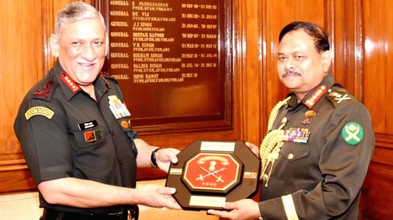 Army chief General Bipin Rawat met his Bangladeshi counterpart General Aziz Ahmed