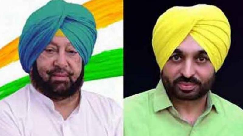 Captain Amarinder Singh and Bhagwant Mann