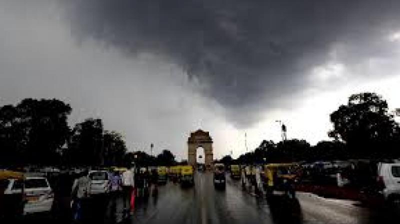 Light rain with gusty winds hit Delhi
