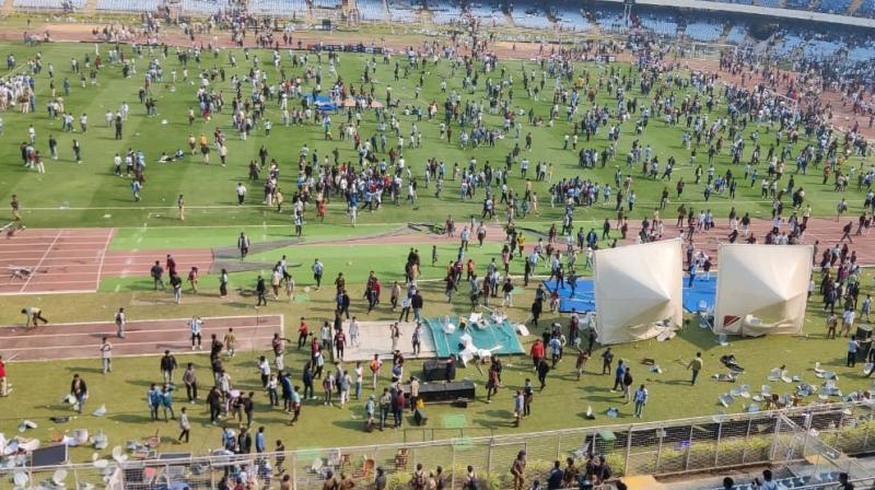 Messi Kolkata Tour: “Terrible Event” Angry fans resort to vandalism for poor management, “scam” (Image Courtesy: ANI)