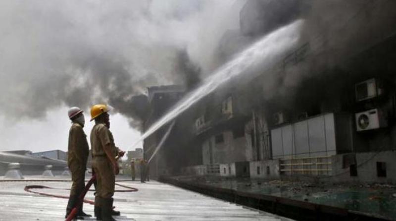 Fire at factory in Delhi