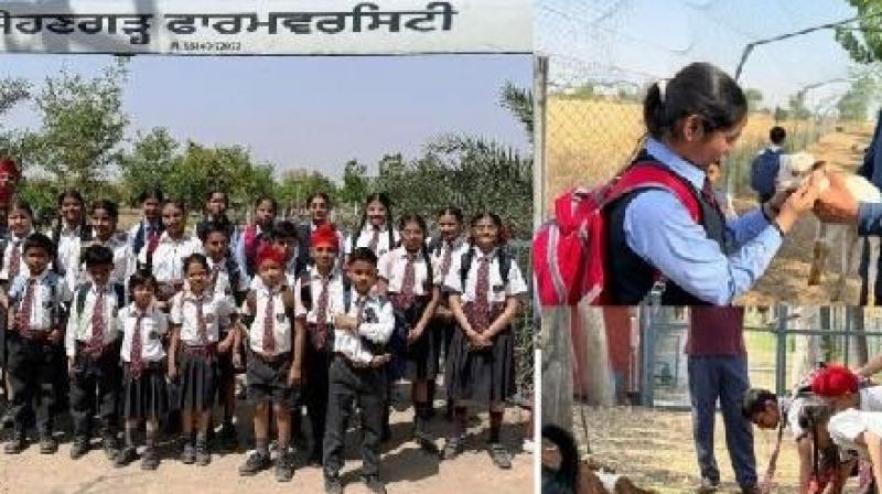 Meritorious Students on an Educational Tour to Organic Farm, (Image courtesy: Babushahi)