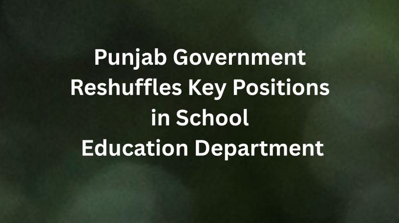 Punjab Government Reshuffles Key Positions in School Education Department