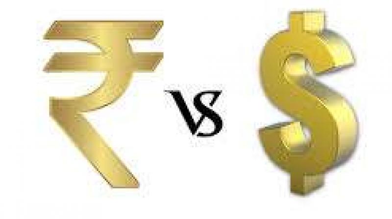 Rupee slips 5 paise 