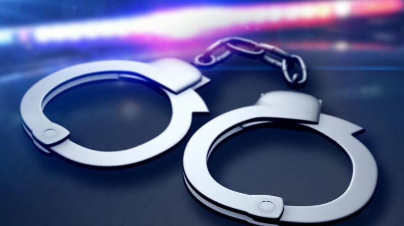 Two men were arrested today for allegedly robbing a businessman