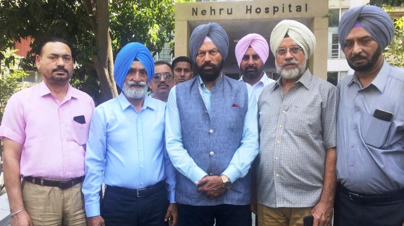 Rana Gurmit Singh Sodhi today visited PGI to enquire after the health of legendary Hockey player Balbir Singh Senior