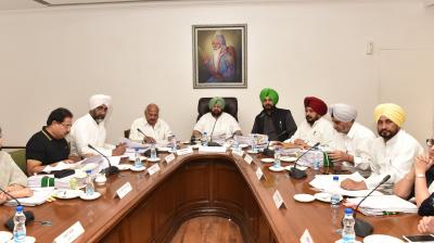 Cabinet meeting chaired by Chief Minister Capt Amarinder Singh