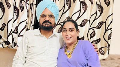 Singer Afsana Khan with Late Sidhu Moose Wala's Father Balkaur Singh