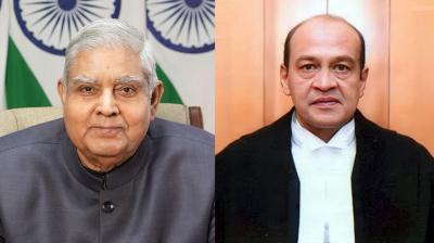 Chairman Jagdheep Dhankhar and Delhi High Court Judge, Justice Yashwant Varma.