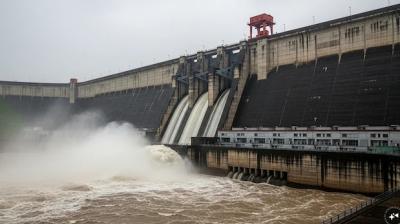 Bhakra Dam Just 2.16 Feet Below Danger Mark, Poses Threat to Anandpur Sahib and Nangal Areas (Image Courtesy: CNBC)