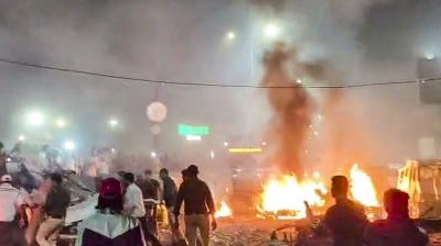 FSL Collects DNA Samples Of Mother Of Suspect, Dr Umar Un Nabi In Delhi Car Blast Case                                              Rescue work underway after a blast occurred in a parked car near Red Fort, in New Delhi, Monday, Nov. 10, 2025. (PTI Photo)