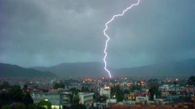 Five people working at a brickkiln were seriously injured when lightning struck them