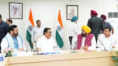 SYL Canal Talks Resume: Punjab, Haryana CMs Meet Union Jal Shakti Minister CR Paatil in Delhi