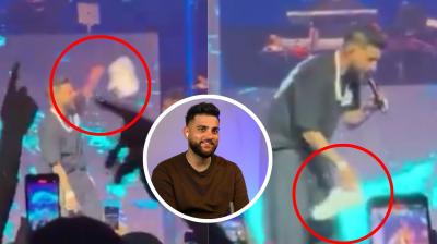 Shoe Hurled at Karan Aujla's Face During Concert in London [Watch Video]