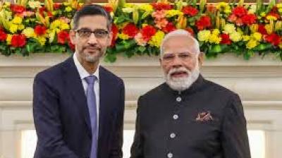 He explained that Google's efforts are focused on improving healthcare services, increasing access to information in Indian languages, supporting startups and boosting productivity in areas such as agriculture. File Photo.