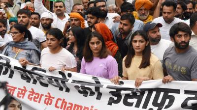 Wrestlers Protest March