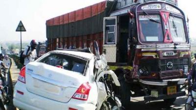 Truck-car collision