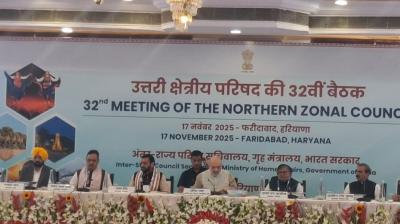 Home Mininster Amit Shah chairs 32nd Northern Zonal Council Meeting in Haryana's Faridabad; Bhagwant Mann Participates