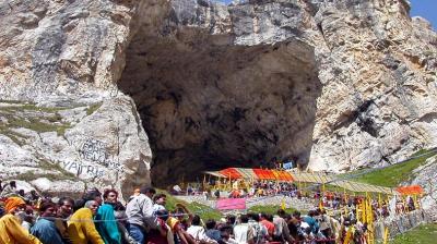 Pilgrims left for the cave shrine
