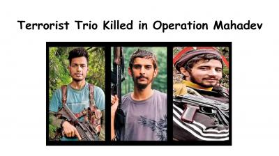 TERROR TRIO: From left, Pahalgam terrorists Jibran, Suleiman Shah and Hamza Afghani (Image Courtesy: India Today) Post-Encounter Evidence Confirms Pakistan-Origin of Terrorist Trio killed in Op. Mahadev: Report
