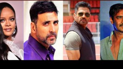 Rihanna, Akshay, Suniel and Ajay