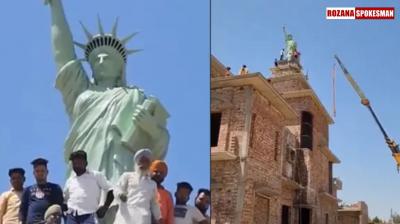 Statue of Liberty Built in Punjab on Rooftop, Video Goes Viral | WATCH
