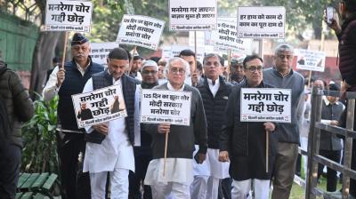 MGNREGA Bachao Sangram': Congress holds nationwide peaceful protest (PHoto courtesy: the Hindu)