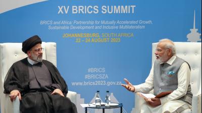 PM Narendra Modi with Iranian President Ebrahim Raisi