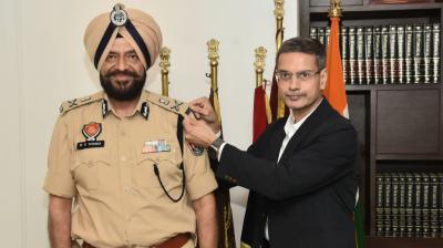 DGP Punjab Gaurav Yadav with IPS Mukhwinder Singh Chhina