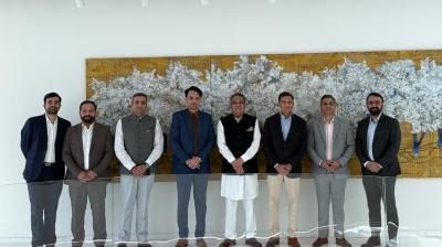 Punjab Industry Minister Sanjeev Arora Meets Industrialist Sajjan Jindal; Rs 1,500 Crore Investment Announced for Steel Sector in Rajpura File Photo.