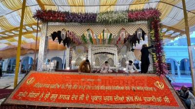 Gurdwara Sri Nankana Sahib decorated on the occasion of Gurpurab