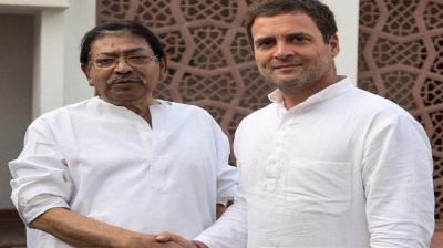 Somen Mitra with Rahul Gandhi