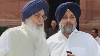 Former CM Parkash Singh Badal and Sukhbir Badal 